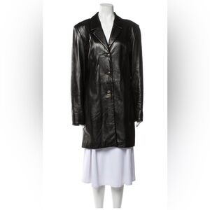 St John Black Leather Jacket Sz L